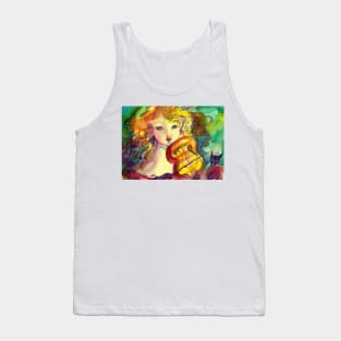 VIOLINIST GIRL ,VIOLIN AND CAT Tank Top